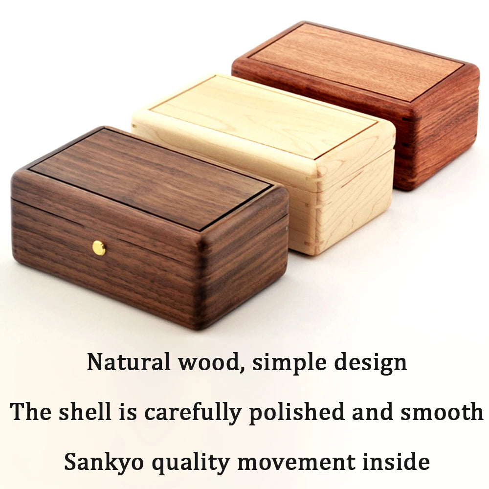 ROSIKING Hand Cranked Wood Music Box,Jewelry Box,Photo Customize Gift,Music Box Castle in the Sky Mechanism Birthday