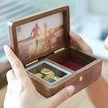 ROSIKING Hand Cranked Wood Music Box,Jewelry Box,Photo Customize Gift,Music Box Castle in the Sky Mechanism Birthday